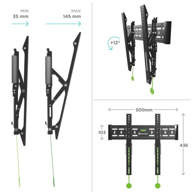Кронштейн для телевизора Onkron SN14 настенный, наклонный, 32-65 дюйма, черный